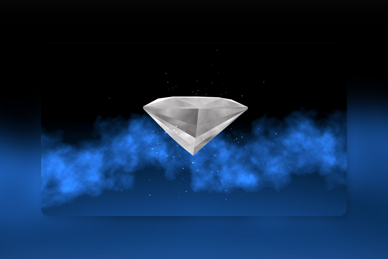 A diamond on a blue background with smoke, representing the Crypto Gems Alliance diamond variants.