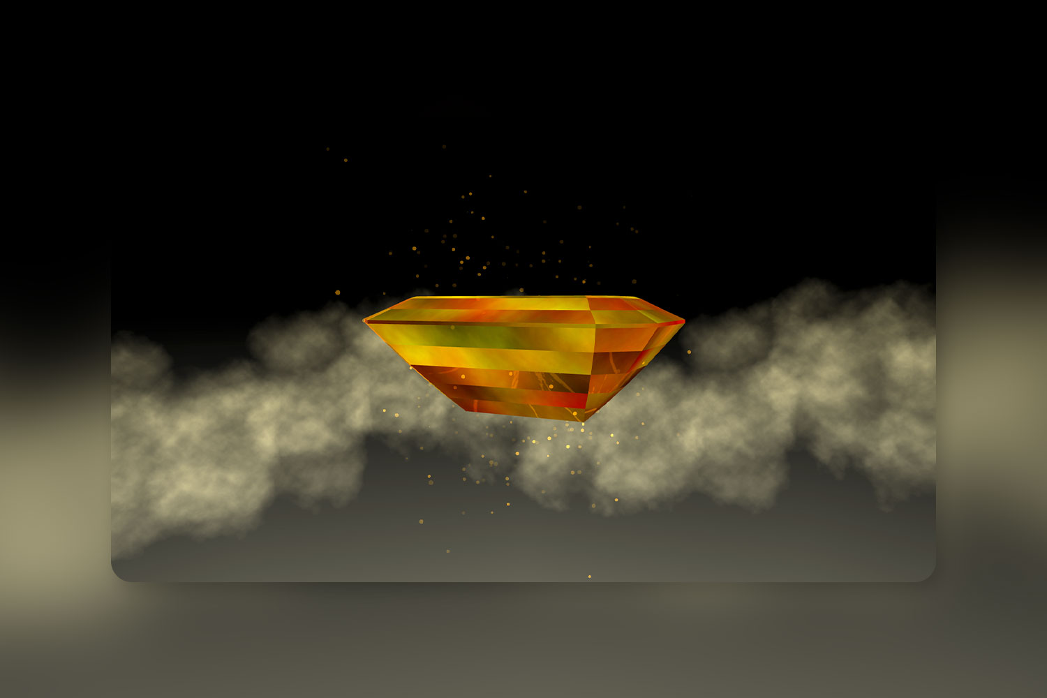 A diamond floats in the air surrounded by wisps of smoke, representing the Crypto Gems Alliance diamond variants.
