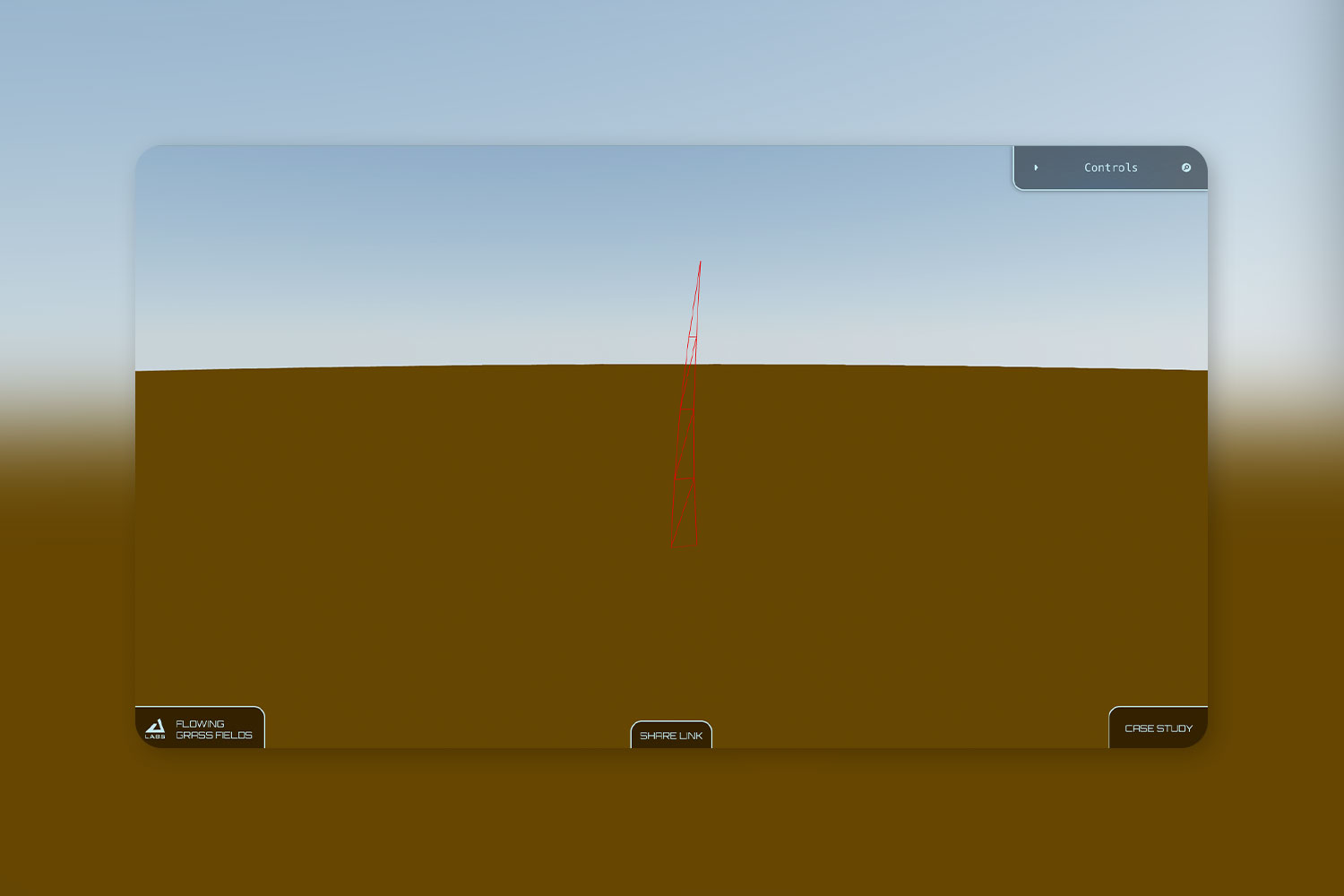 Showcase of single blade of grass in wireframe view.