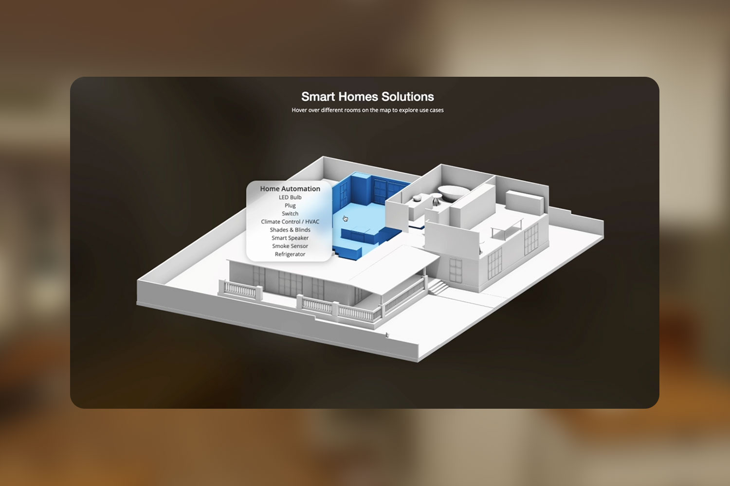 3D Map interface on Silicon labs homes website.