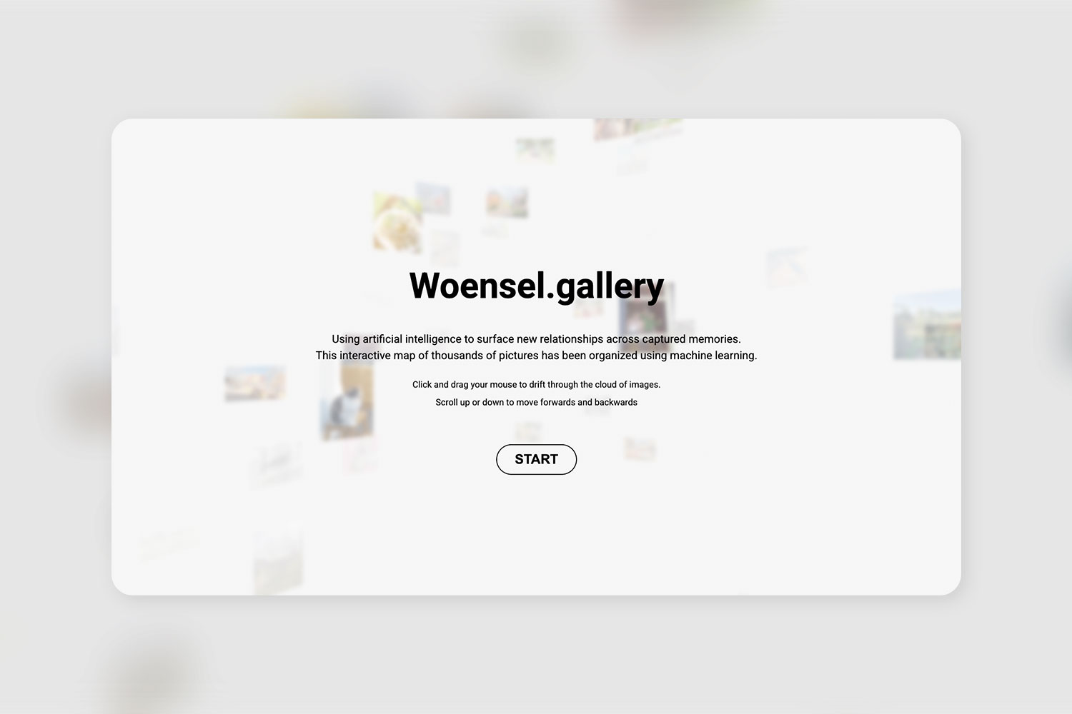 Woensel 3D Gallery welcome page.
